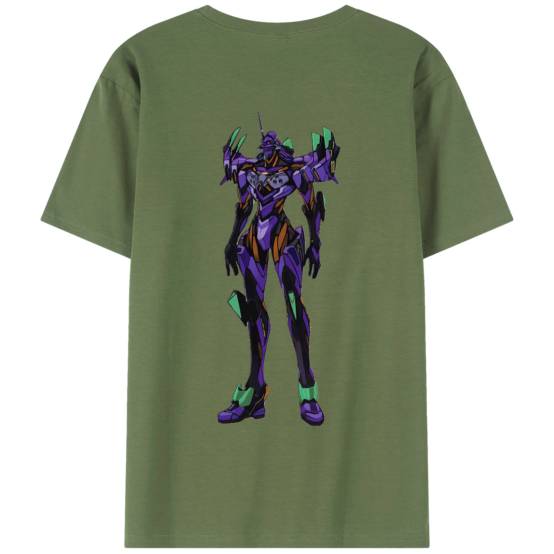 （画像用） EVA 新世紀エヴァンゲリオン 綿100％ メンズ半袖Tシャツ（バックプリント） 通気性